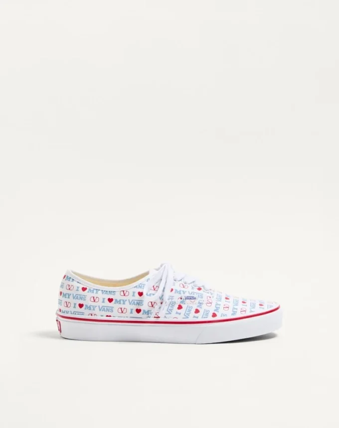 Valentino Garavani And Vans Low-Top Trainer In Valentino Vans Love Print Fabric
