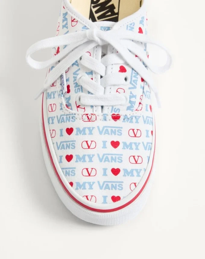 Valentino Garavani And Vans Low-Top Trainer In Valentino Vans Love Print Fabric