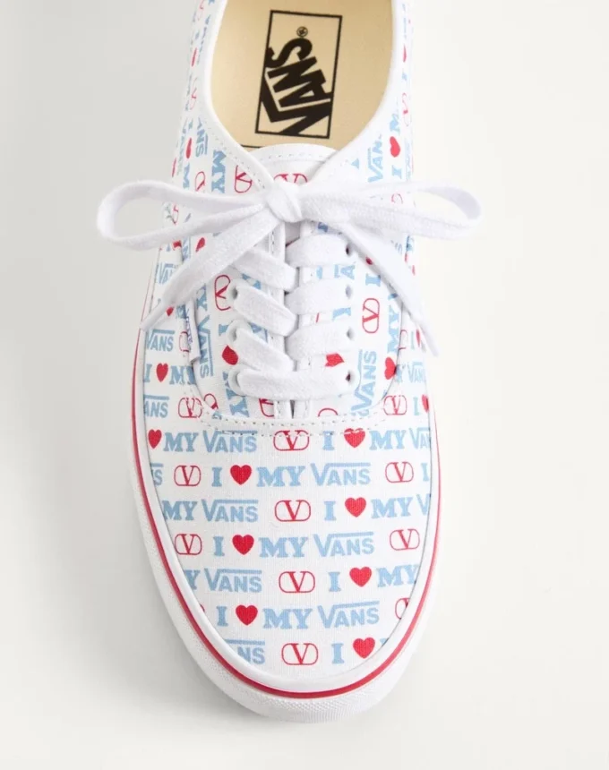 Valentino Garavani And Vans Low-Top Trainer In Valentino Vans Love Print Fabric