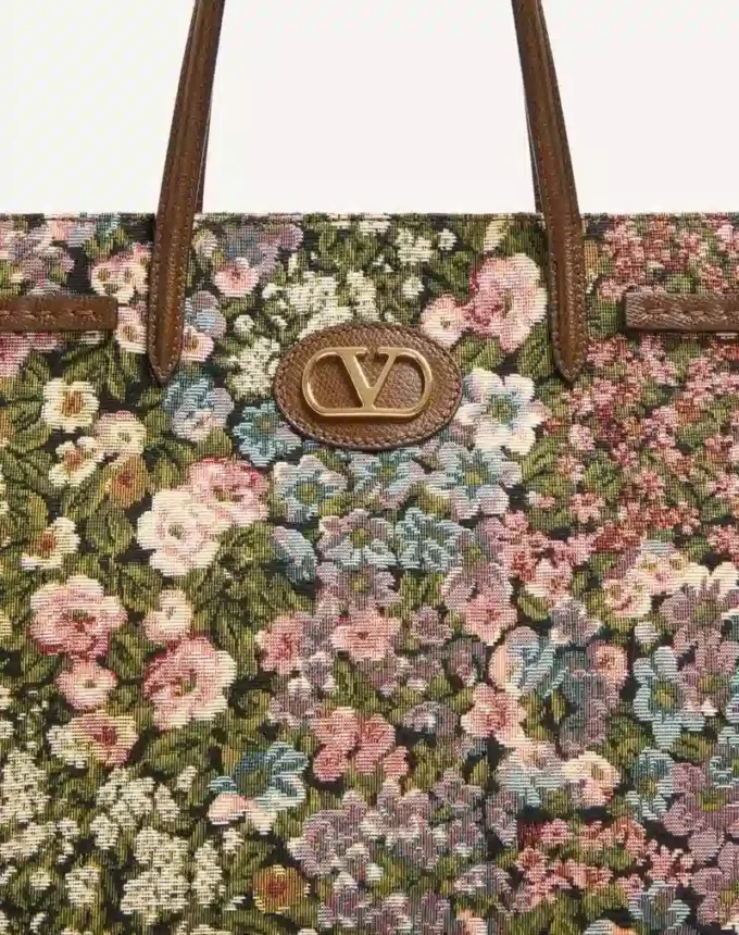 Valentino Garavani Antibes medium shopping bag in Apres L’Hiver jacquard fabric