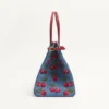 Valentino Garavani Antibes Medium Shopping Bag In Denim With Cherryfic Embroidery