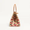 Valentino Garavani Antibes Medium Shopping Bag In Jacquard Raffia With Cherryfic Motif