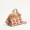Valentino Garavani Antibes Small Shopping Bag In Jacquard Raffia With Cherryfic Pattern