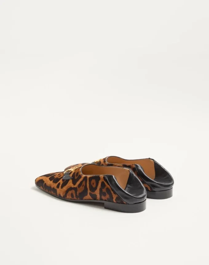 Valentino Garavani Babouche Haircalf Loafers With Fauve Eclat Print