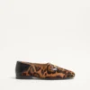 Valentino Garavani Babouche Haircalf Loafers With Fauve Eclat Print