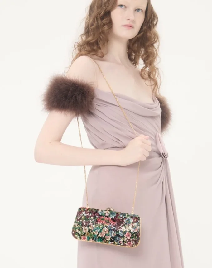 Valentino Garavani Carry Secrets minaudiere with Apres L’Hiver rhinestone motif