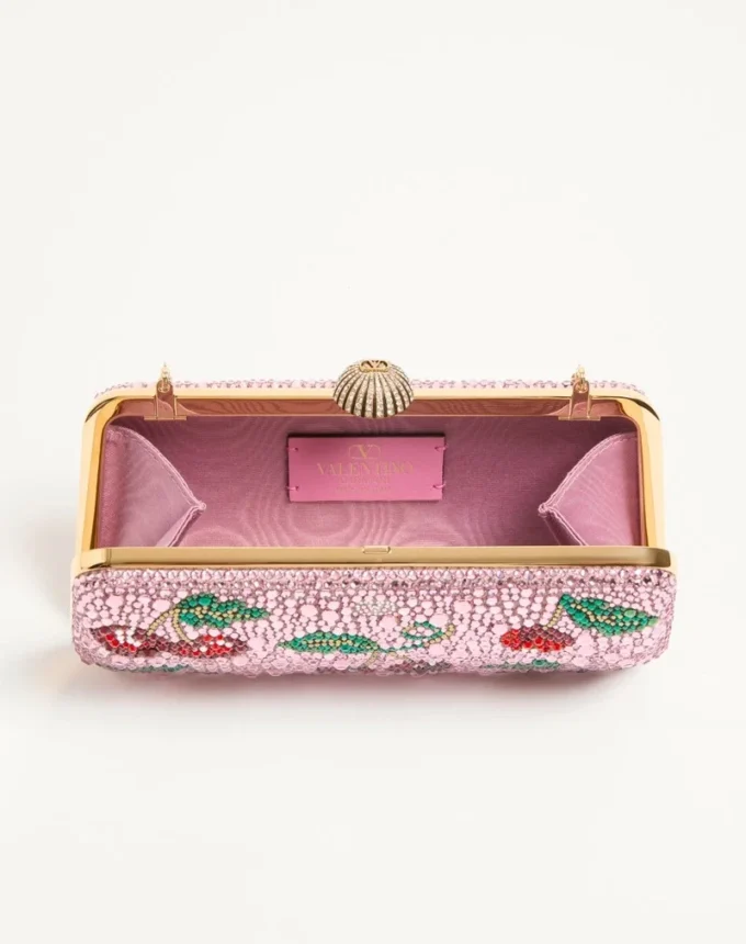Valentino Garavani Carry Secrets minaudiere with Cherryfic rhinestone motif