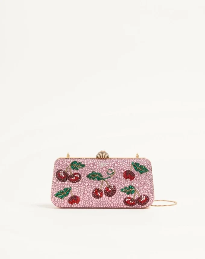 Valentino Garavani Carry Secrets minaudiere with Cherryfic rhinestone motif