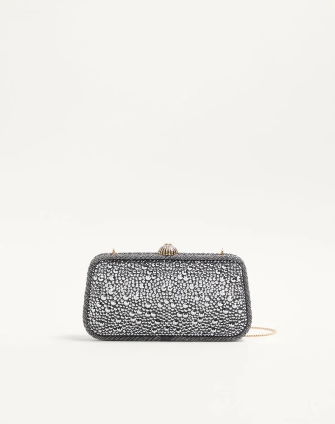 Valentino Garavani Carry Secrets Minaudiere With Rhinestones