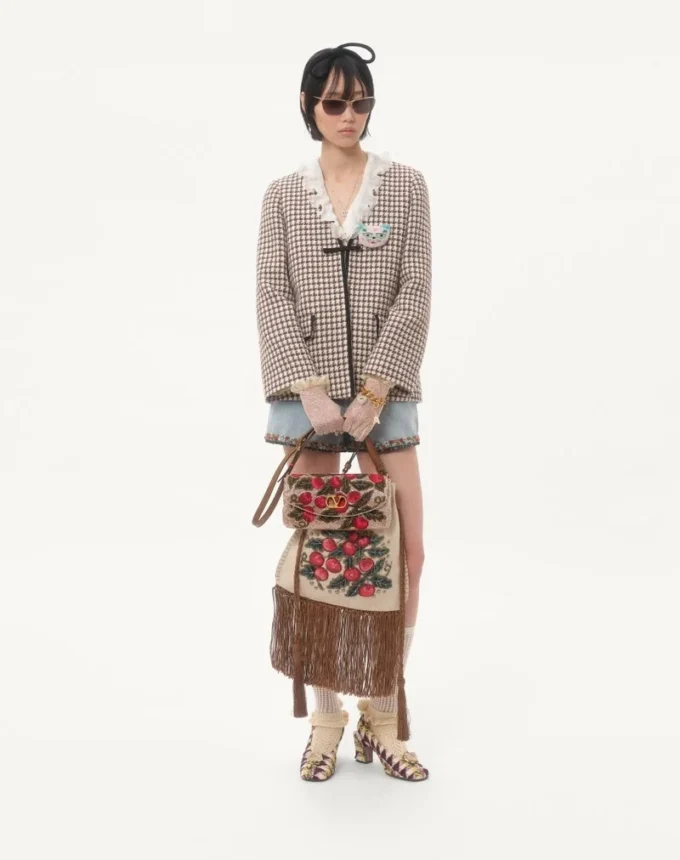 Valentino Garavani DeVain Embroidered Small Shoulder Bag