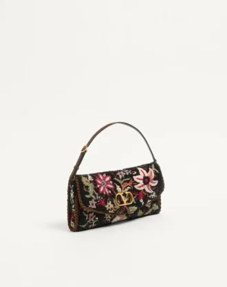 Valentino Garavani DeVain Embroidered Small Shoulder Bag