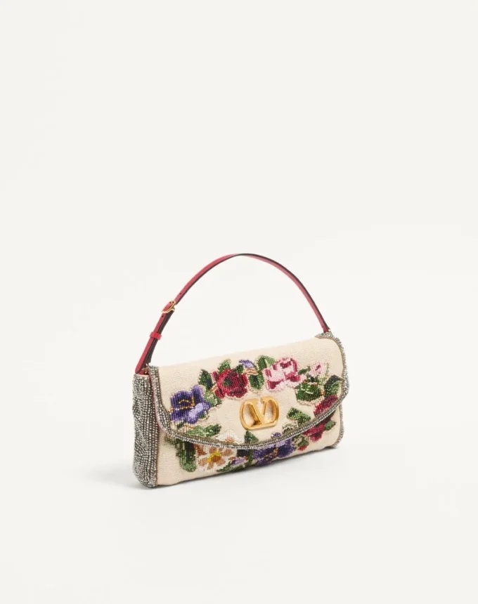 Valentino Garavani DeVain Embroidered Small Shoulder Bag