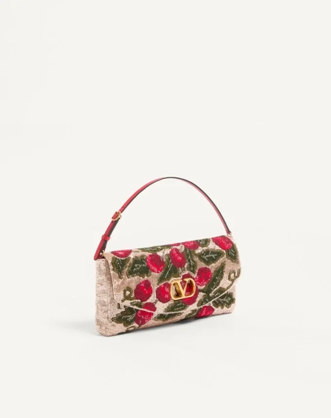 Valentino Garavani DeVain Embroidered Small Shoulder Bag