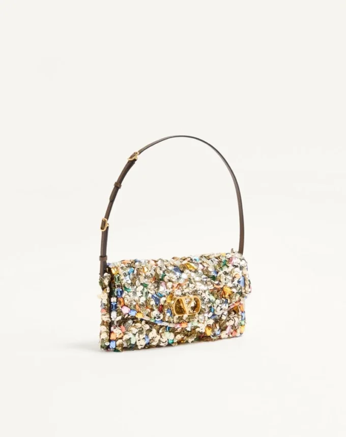 Valentino Garavani DeVain Embroidered Small Shoulder Bag