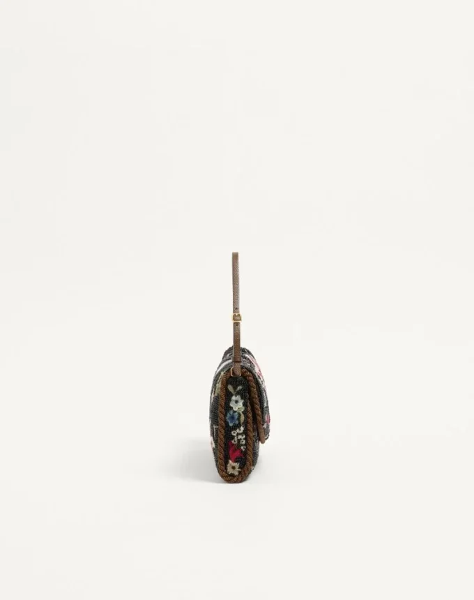 Valentino Garavani DeVain Embroidered Small Shoulder Bag