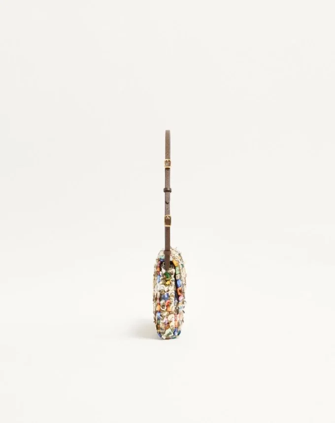 Valentino Garavani DeVain Embroidered Small Shoulder Bag