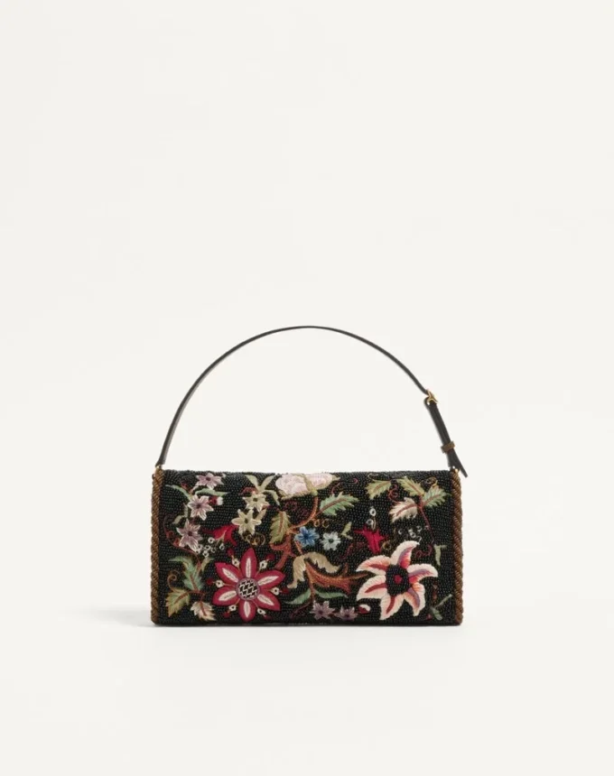 Valentino Garavani DeVain Embroidered Small Shoulder Bag