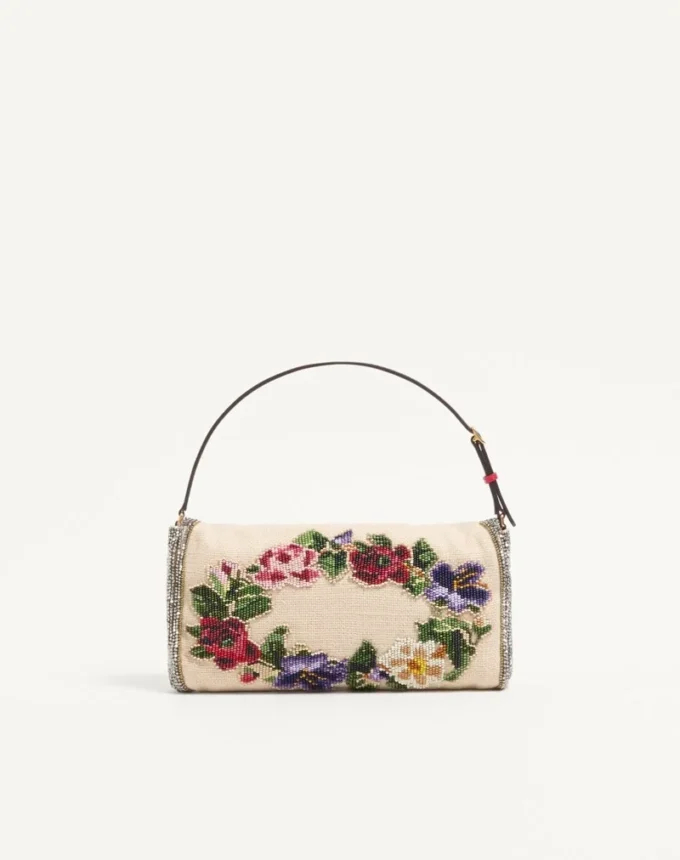 Valentino Garavani DeVain Embroidered Small Shoulder Bag