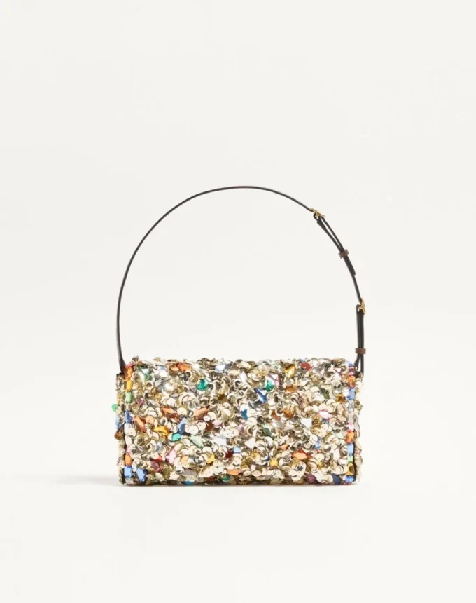 Valentino Garavani DeVain Embroidered Small Shoulder Bag