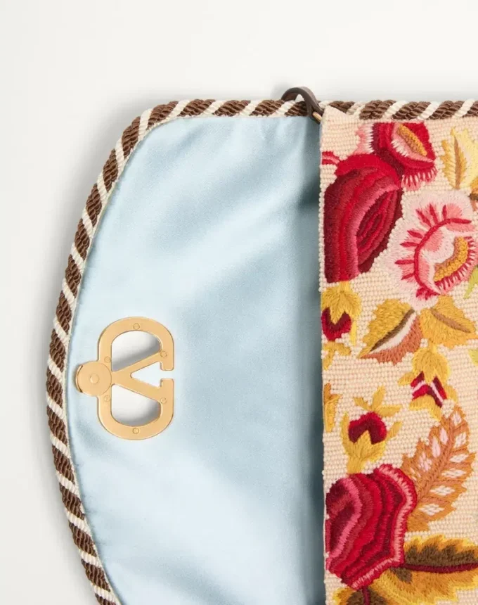 Valentino Garavani DeVain Embroidered Small Shoulder Bag