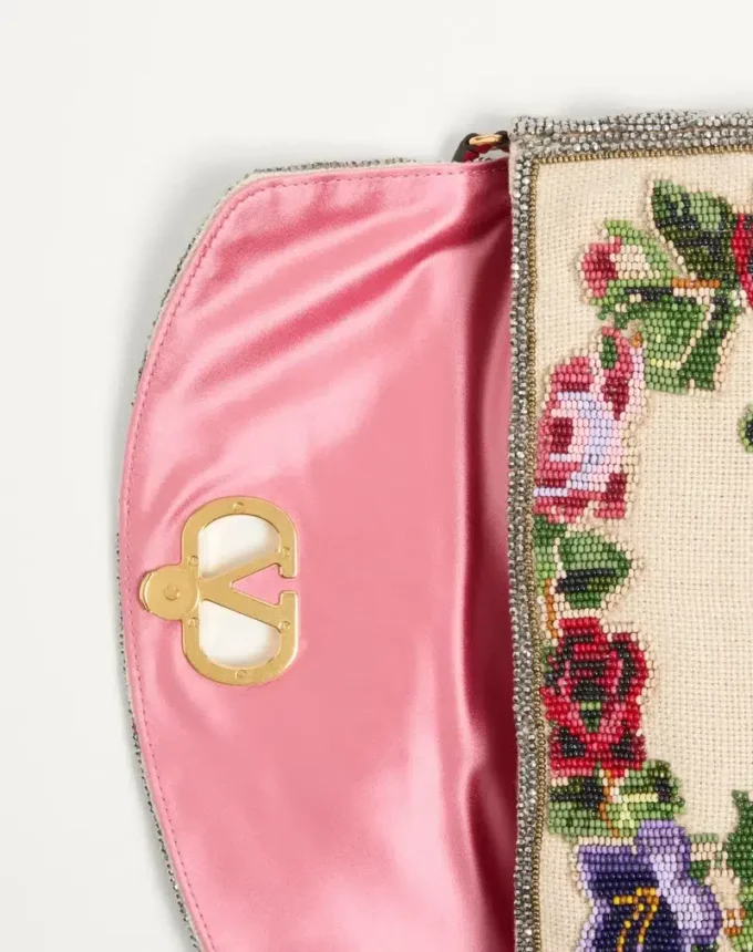 Valentino Garavani DeVain Embroidered Small Shoulder Bag