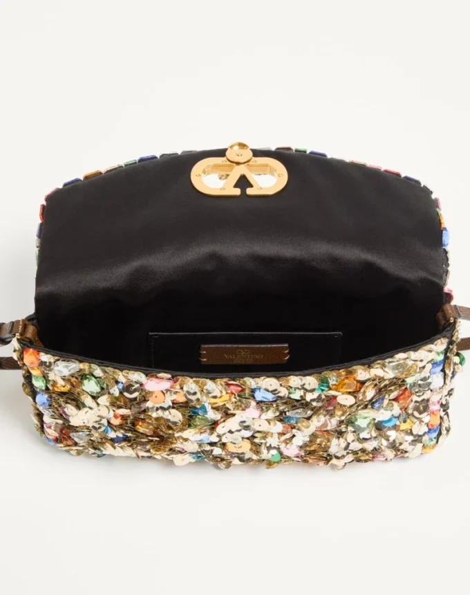 Valentino Garavani DeVain Embroidered Small Shoulder Bag