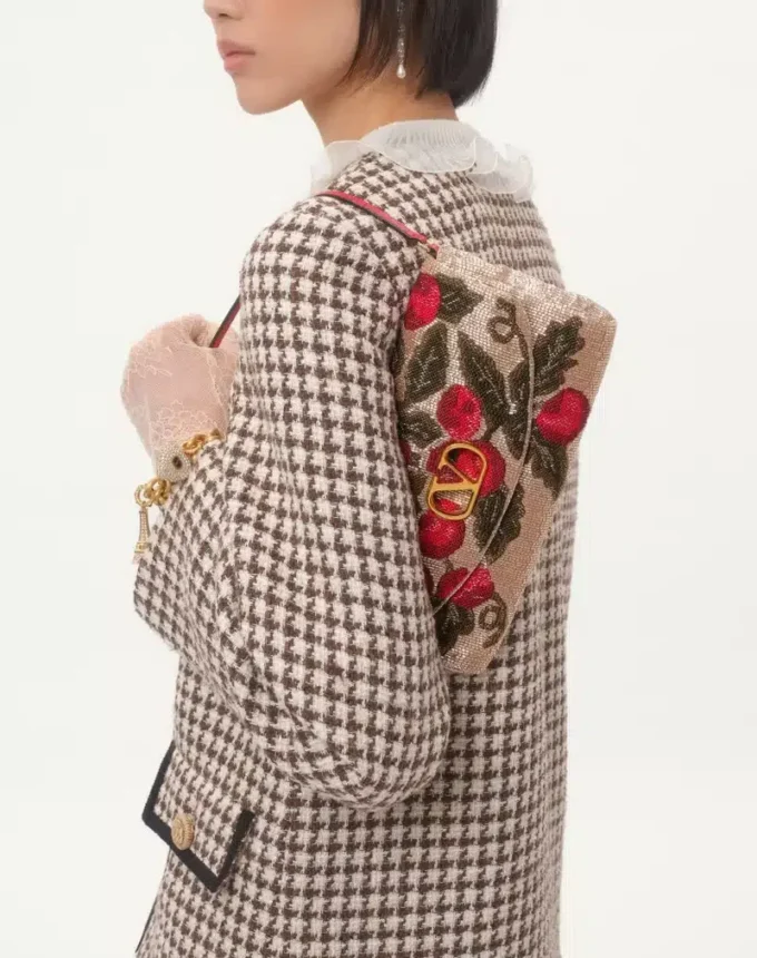 Valentino Garavani DeVain Embroidered Small Shoulder Bag