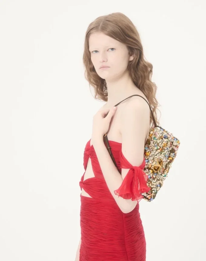 Valentino Garavani DeVain Embroidered Small Shoulder Bag