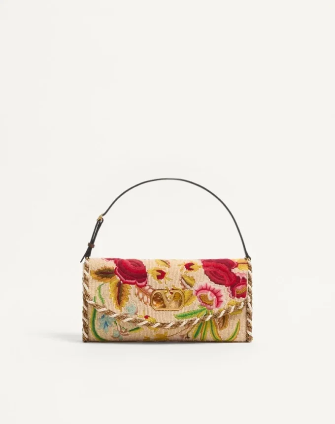 Valentino Garavani DeVain Embroidered Small Shoulder Bag