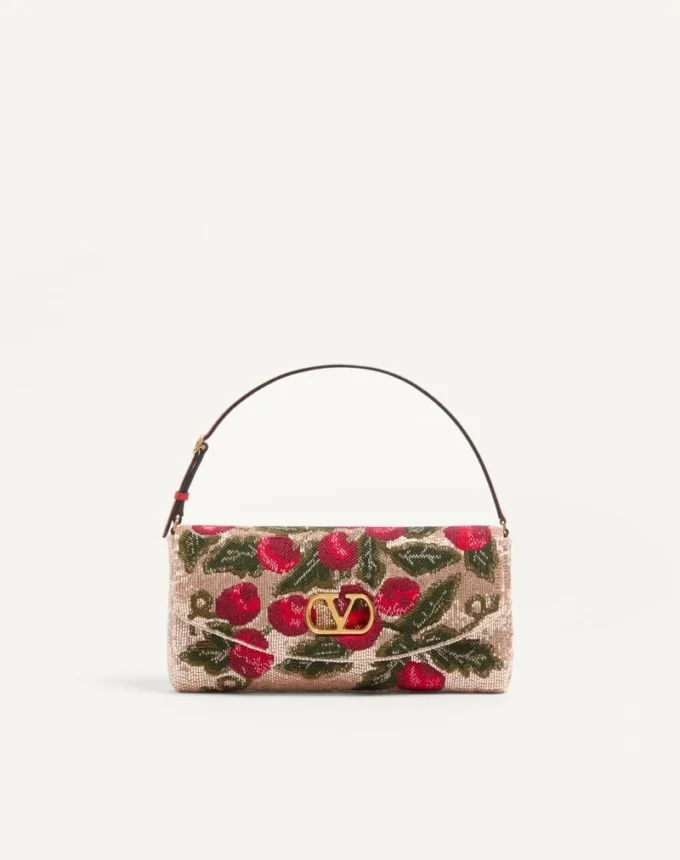Valentino Garavani DeVain Embroidered Small Shoulder Bag
