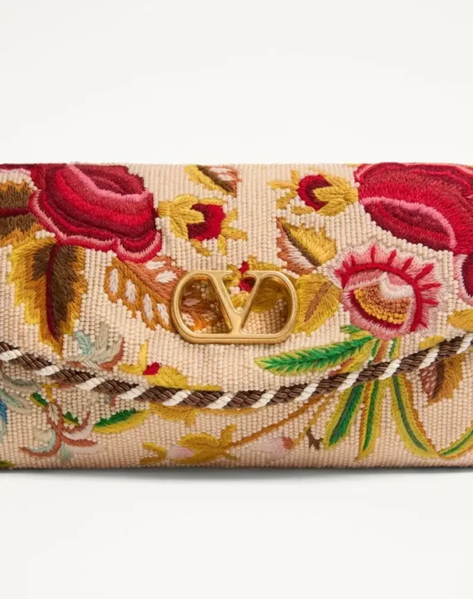 Valentino Garavani DeVain Embroidered Small Shoulder Bag