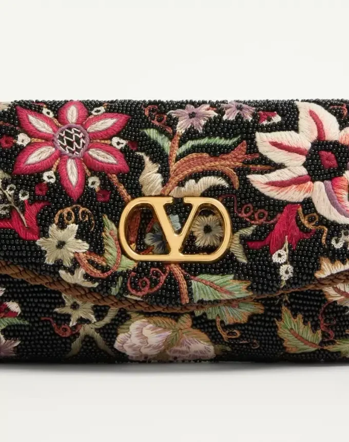 Valentino Garavani DeVain Embroidered Small Shoulder Bag