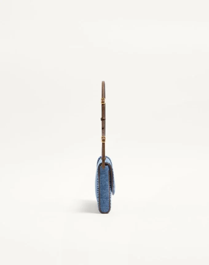 Valentino Garavani DeVain Small Denim Shoulder Bag Valentino Garavani DeVain Small Denim Shoulder Bag