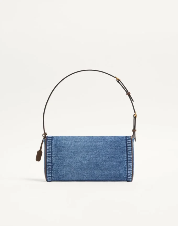 Valentino Garavani DeVain Small Denim Shoulder Bag Valentino Garavani DeVain Small Denim Shoulder Bag