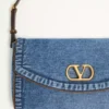 Valentino Garavani DeVain Small Denim Shoulder Bag Valentino Garavani DeVain Small Denim Shoulder Bag