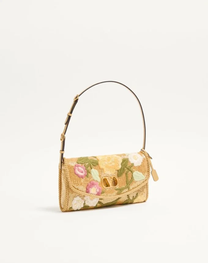 Valentino Garavani DeVain Small Embroidered Shoulder Bag