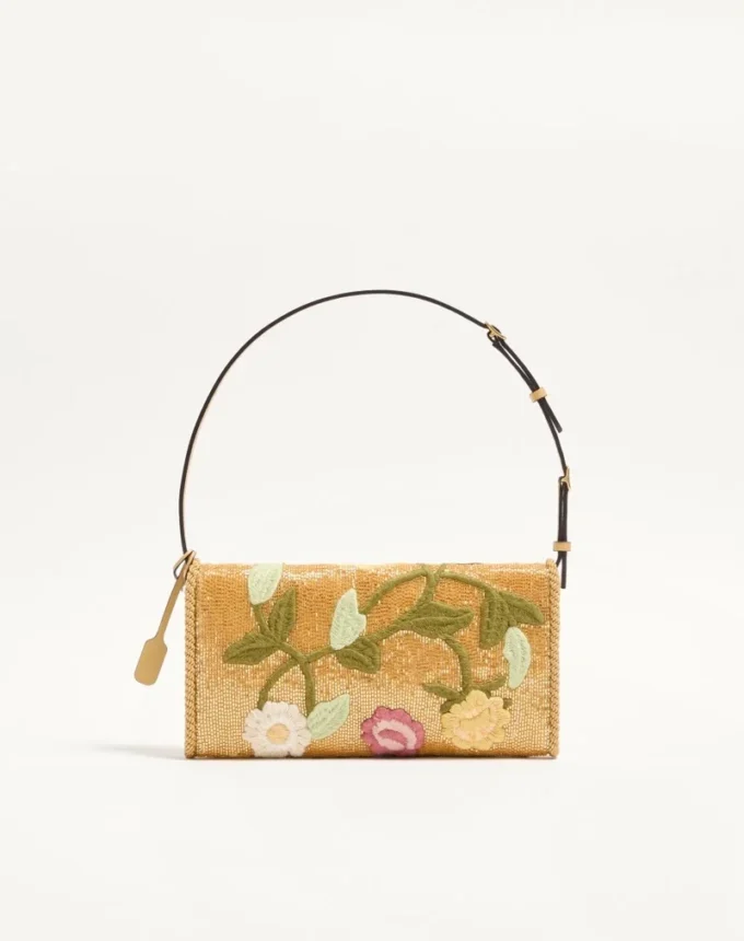 Valentino Garavani DeVain Small Embroidered Shoulder Bag