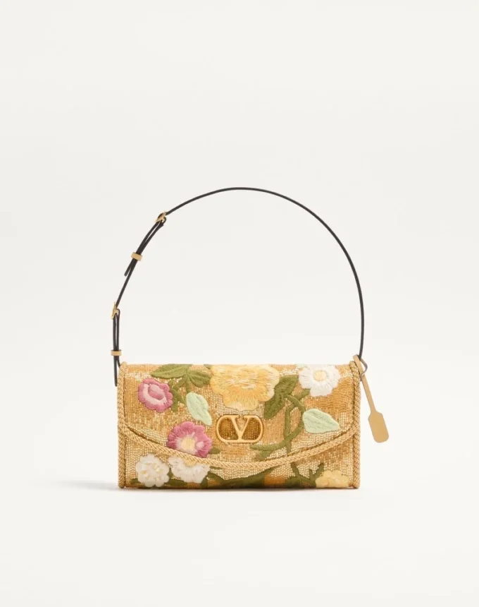 Valentino Garavani DeVain Small Embroidered Shoulder Bag