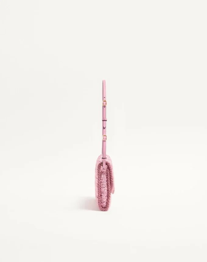 Valentino Garavani DeVain Small Shoulder Bag In Cloqué Jacquard Fabric. Valentino Garavani DeVain Small Shoulder Bag In Cloqué Jacquard Fabric.