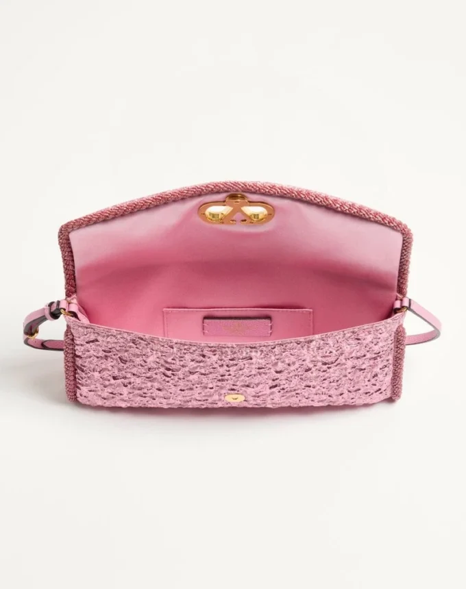 Valentino Garavani DeVain Small Shoulder Bag In Cloqué Jacquard Fabric. Valentino Garavani DeVain Small Shoulder Bag In Cloqué Jacquard Fabric.