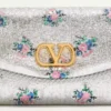 Valentino Garavani DeVain Small Shoulder Bag In Floral Lurex Jacquard Fabric