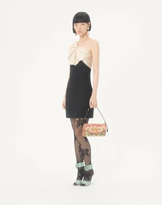 Valentino Garavani DeVain Small Shoulder Bag in Jacquard Apres L’Hiver Fabric