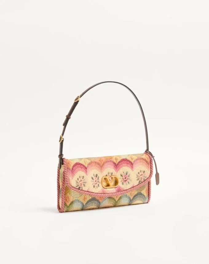 Valentino Garavani DeVain Small Shoulder Bag in Jacquard Apres L’Hiver Fabric