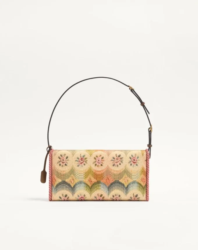 Valentino Garavani DeVain Small Shoulder Bag in Jacquard Apres L’Hiver Fabric