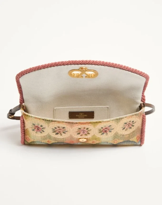 Valentino Garavani DeVain Small Shoulder Bag in Jacquard Apres L’Hiver Fabric