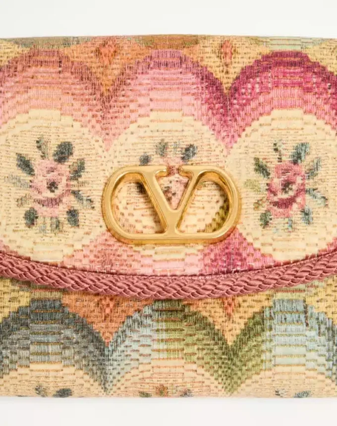 Valentino Garavani DeVain Small Shoulder Bag in Jacquard Apres L’Hiver Fabric