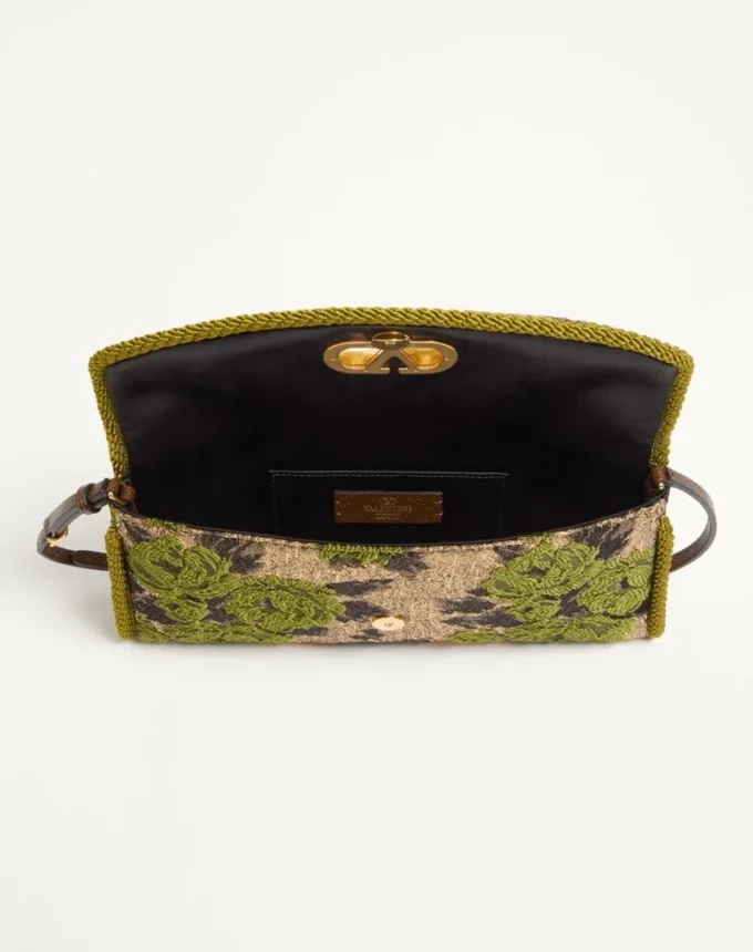 Valentino Garavani DeVain Small Shoulder Bag in Jacquard Lurex Fabric