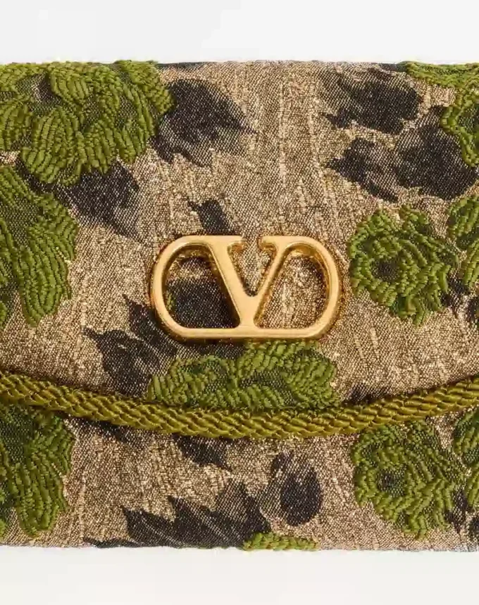Valentino Garavani DeVain Small Shoulder Bag in Jacquard Lurex Fabric