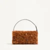 Valentino Garavani DeVain Small Shoulder Bag In Lamb Fur With Rhinestones.