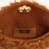 Valentino Garavani DeVain Small Shoulder Bag In Lamb Fur With Rhinestones.